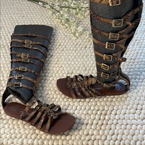 Vintage Jeffery Campbell Women's Gladiator Python Sandals 9